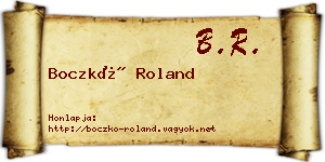 Boczkó Roland névjegykártya